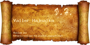 Valler Hajnalka névjegykártya